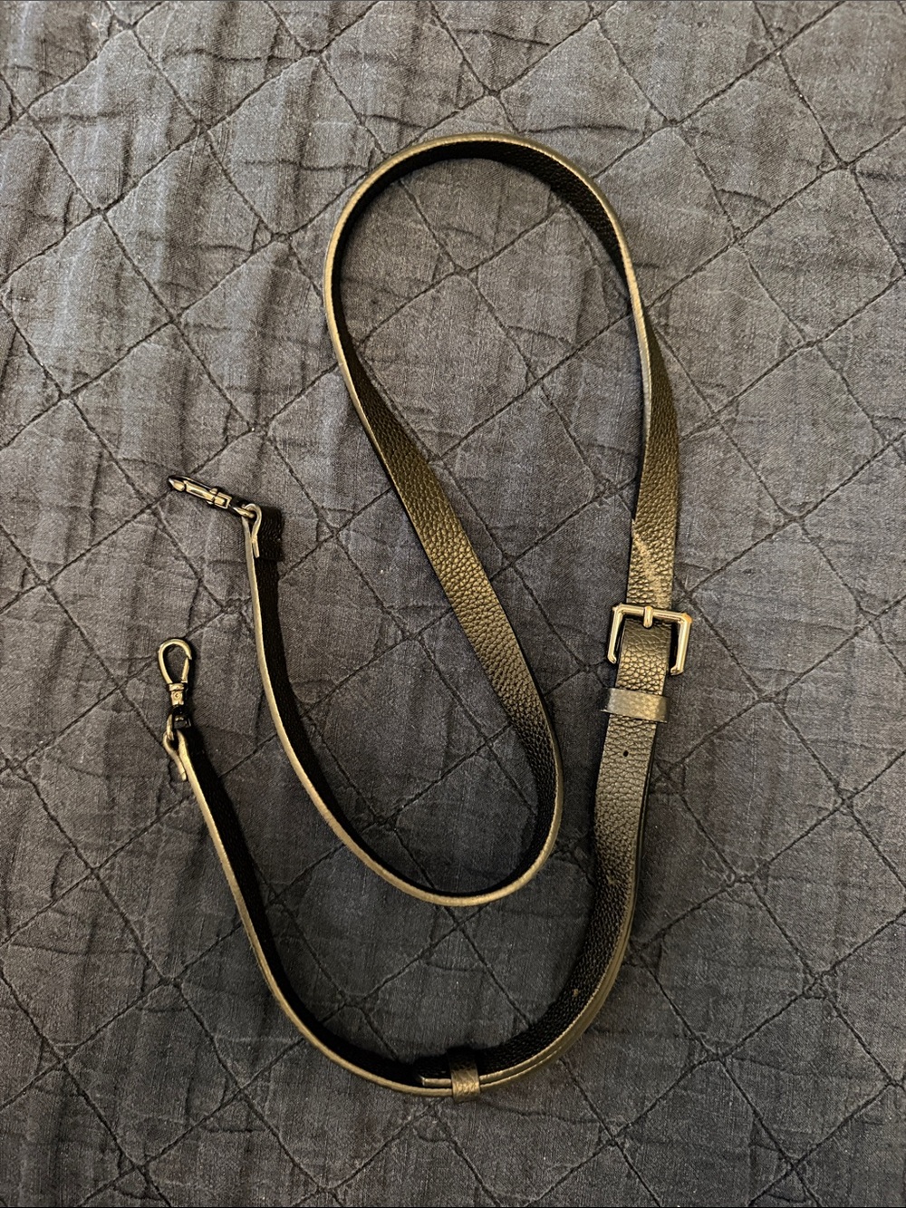 Bandolier Adjustable Black Leather Crossbody Strap